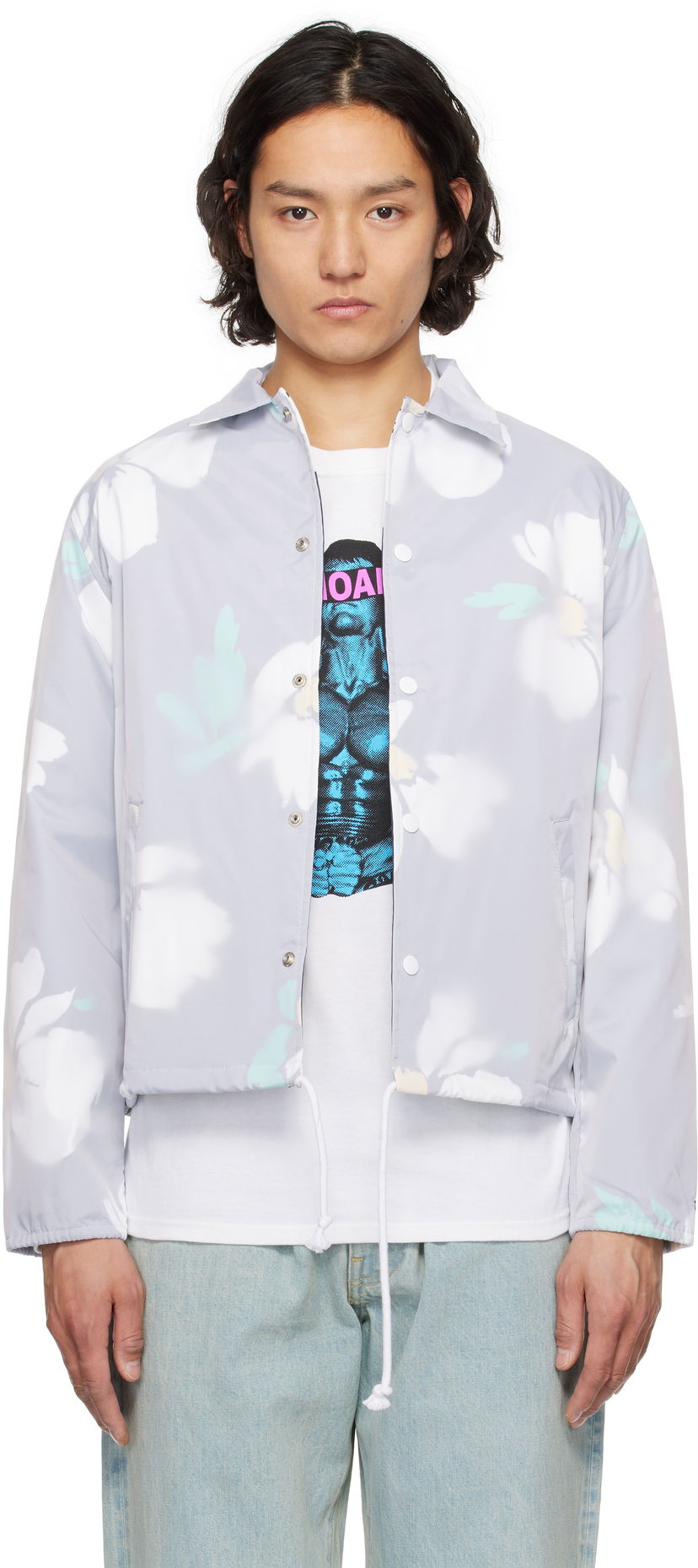 Vindjakke Noah Noah Outrigger Floral Print Jacket Grå | OW087SS25MUL