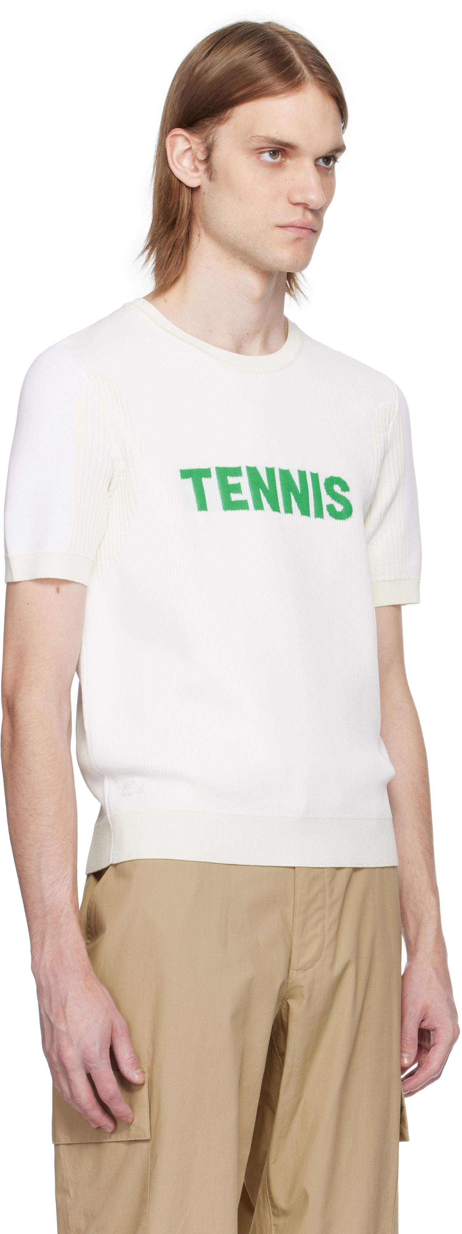 Sweater Lacoste Lacoste Runway Graphic Knit T-Shirt Hvid | AH6765, 1