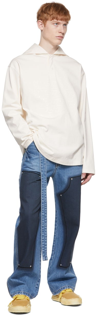 Polo skjorte We11done We11done Embroidered Logo Henley Hvid | WD-TT1-22-554-U-IV, 3