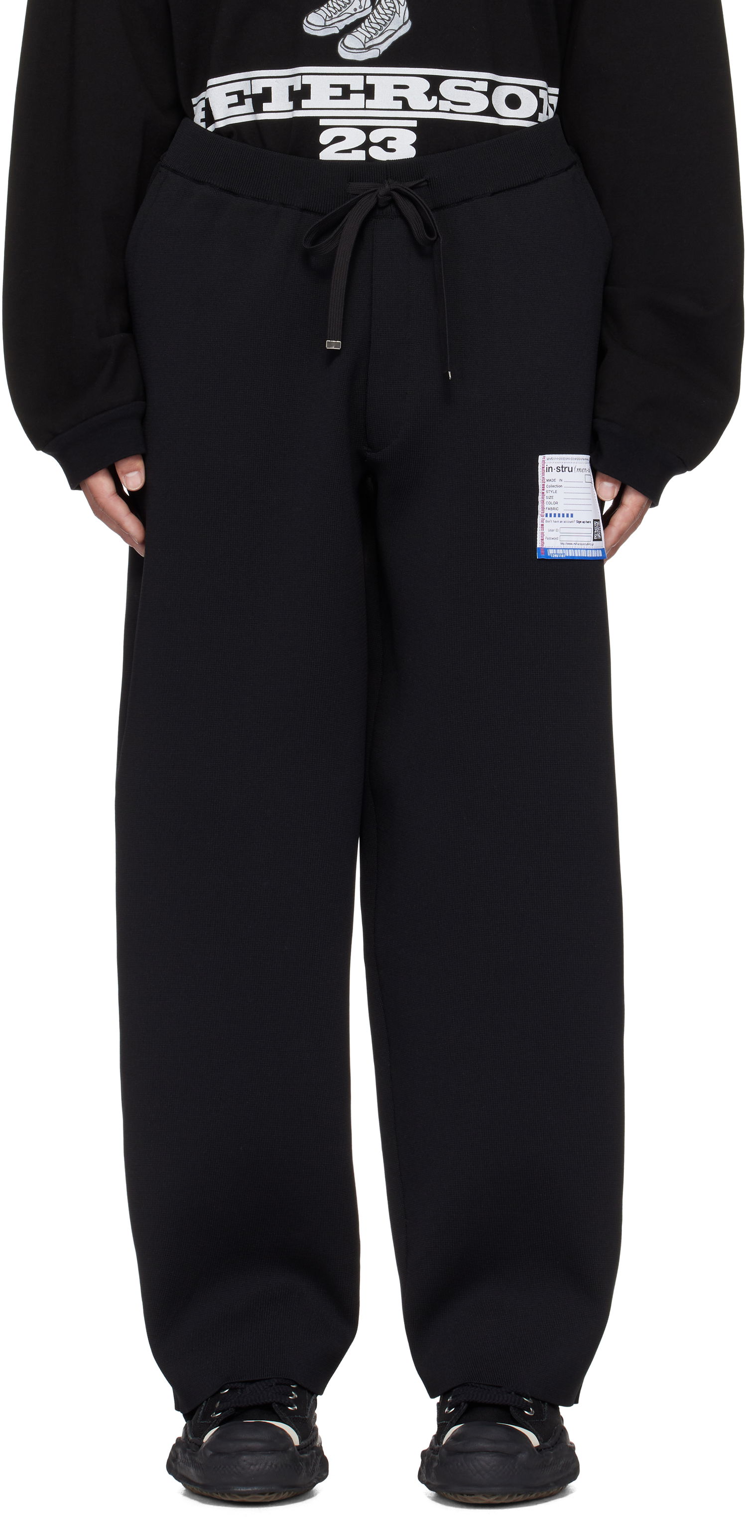 Joggingbukser Maison MIHARA YASUHIRO Maison MIHARA YASUHIRO Milan Rib Easy Sweatpants Sort | I13PT025, 0