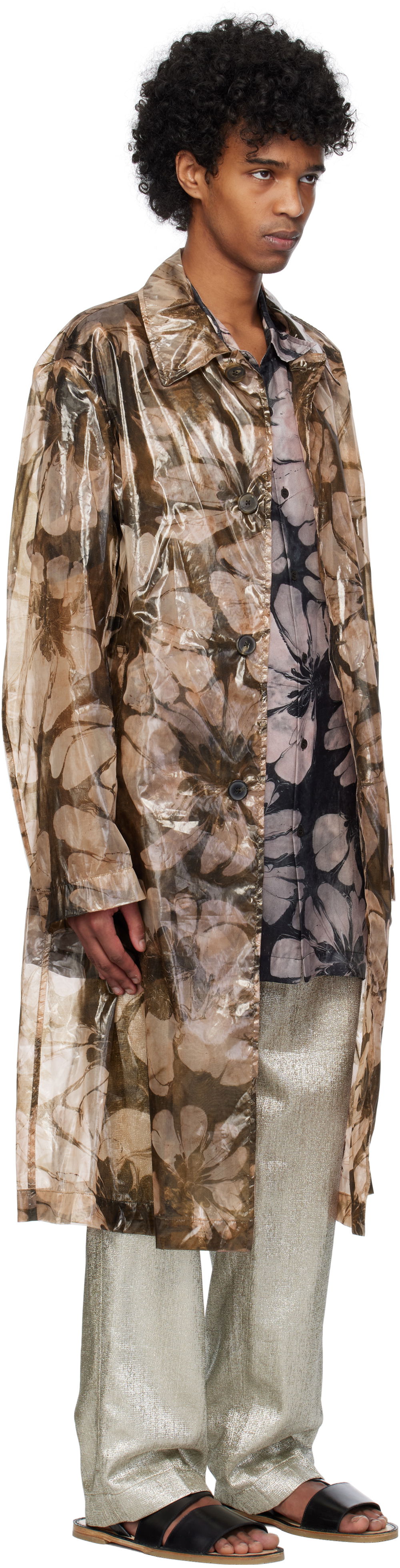 Regnfrakke Dries Van Noten Dries Van Noten Loose Fit Mac Coat Brun | 251-020211-1102, 1