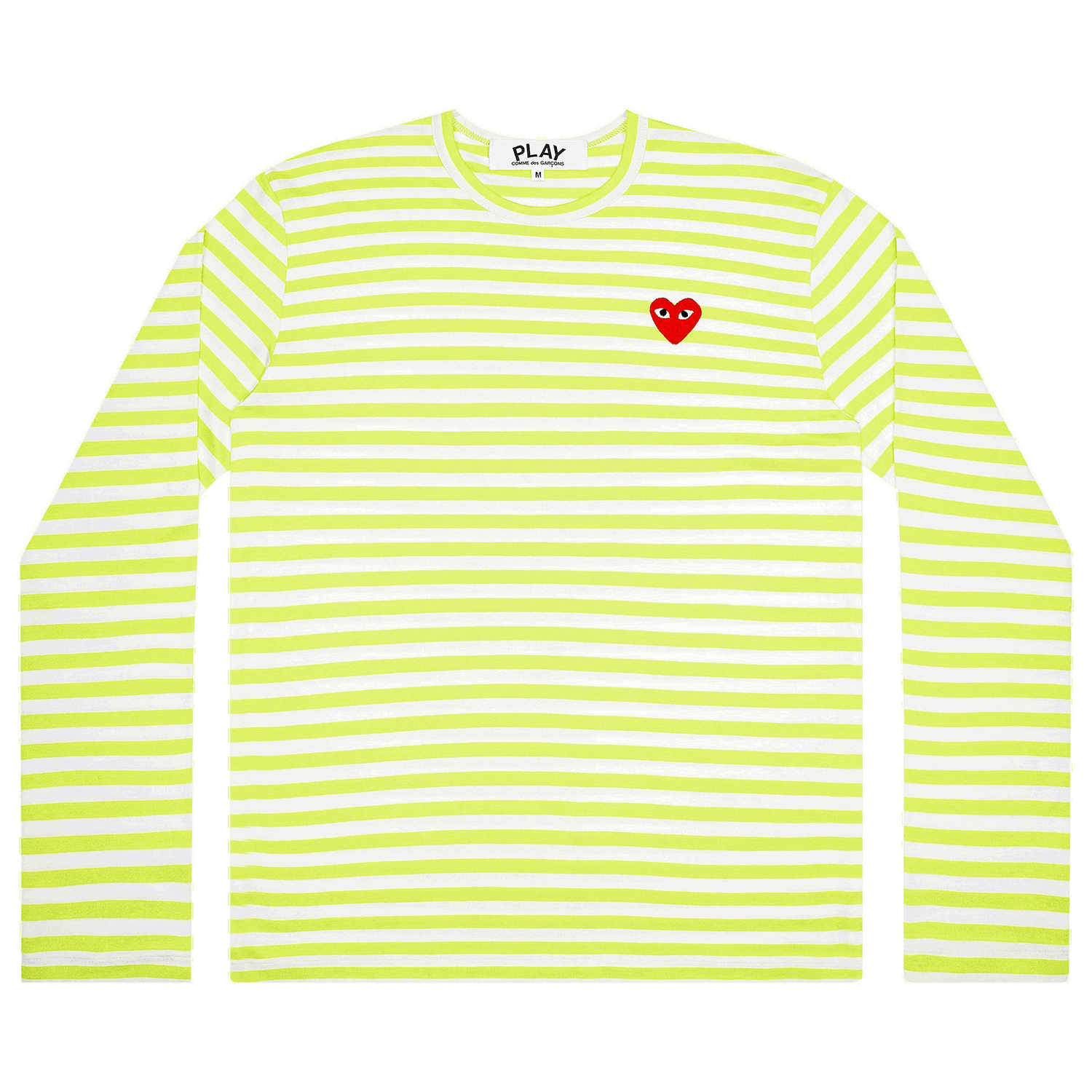 T-shirt Comme des Garçons PLAY Pastelle Striped Long-Sleeve T-Shirt Grøn | AZ T277 051 2, 0