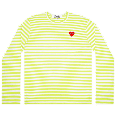 T-shirt Comme des Garçons PLAY Pastelle Striped Long-Sleeve T-Shirt Grøn | AZ T277 051 2, 0