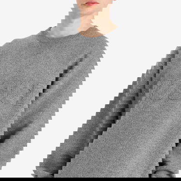 Sweater Gucci Gucci Embossed Wool Crew Neck Knit Grå | 811405-XKEKO-1200, 5