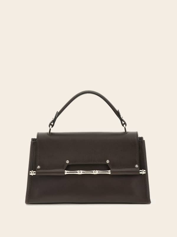 Håndtaske GUESS Iris Genuine Leather Handbag Brun | HWALPSL4180, 0