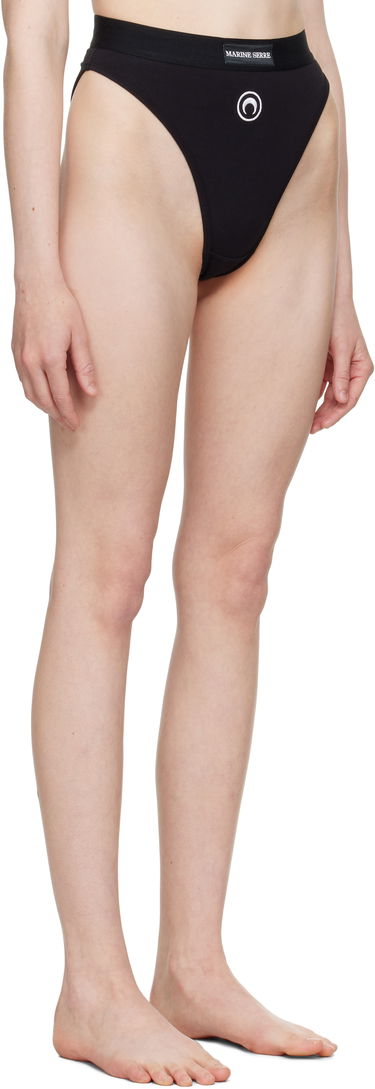 Trusser Marine Serre Marine Serre Moon Logo Stretched Jersey High-Waist Briefs Sort | WUW045A CJER0012, 1