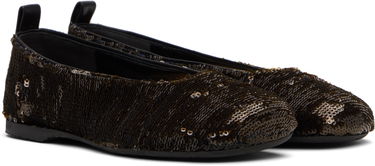 Tøj JW Anderson JW Anderson All-Over Sequin Ballerina Flats Brun | BL0034-FA0424, 3