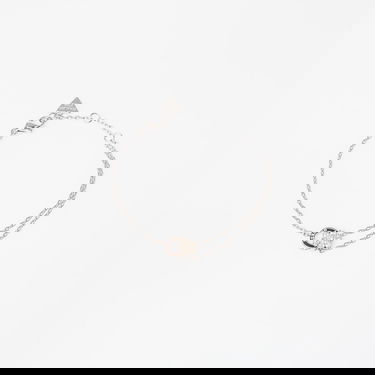 Armbånd GUESS Lily Stainless Steel Double Chain Bracelet with Crystal Flower and Ring Charm Metalisk | JUBB05111JWRH-SILVER, 0