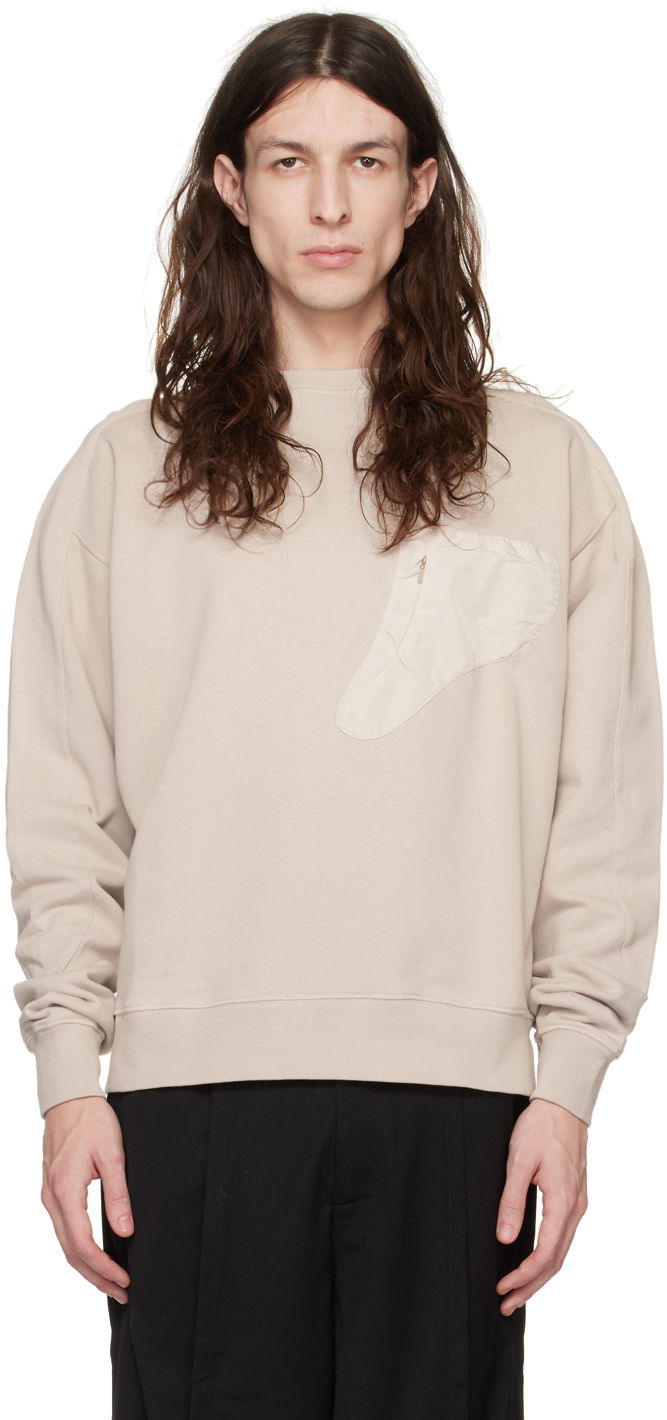 Sweatshirt HELIOT EMIL Crewneck Sweatshirt With Chest Pocket Beige | HE_M_08_016_C03_ST18