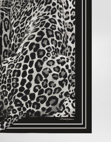 Tørklæde Dolce & Gabbana Leopard Silk Twill Foulard Flerfarvet | FN090RGDCUVHI5LD, 1