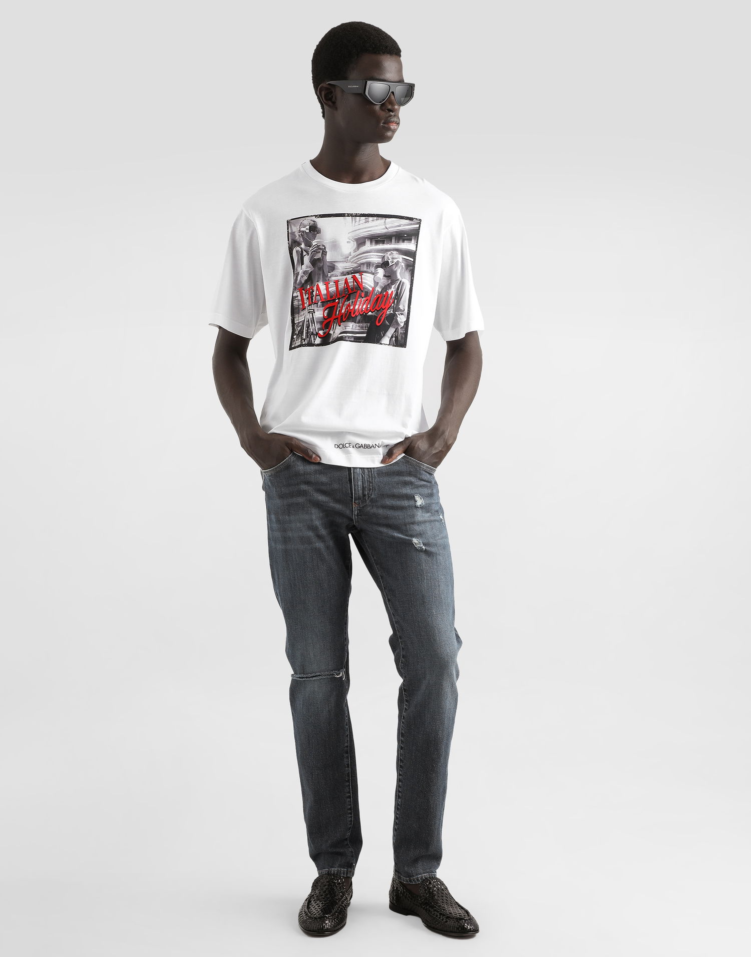 T-shirt Dolce & Gabbana Dolce & Gabbana Cotton T-Shirt with "Italian Holiday" Print Hvid | G8PN9TG7O4TW0800, 1