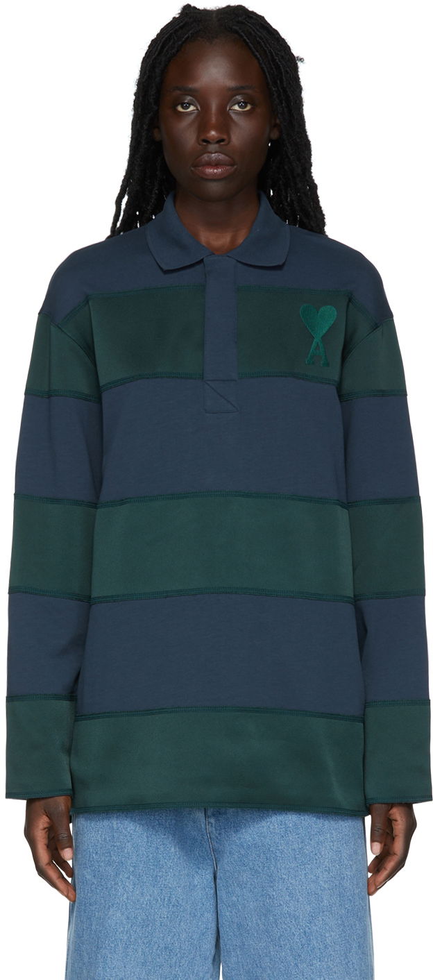 Polo skjorte AMI SSENSE x Rugby Polo Tee Grøn | SPEHPL202.701, 0