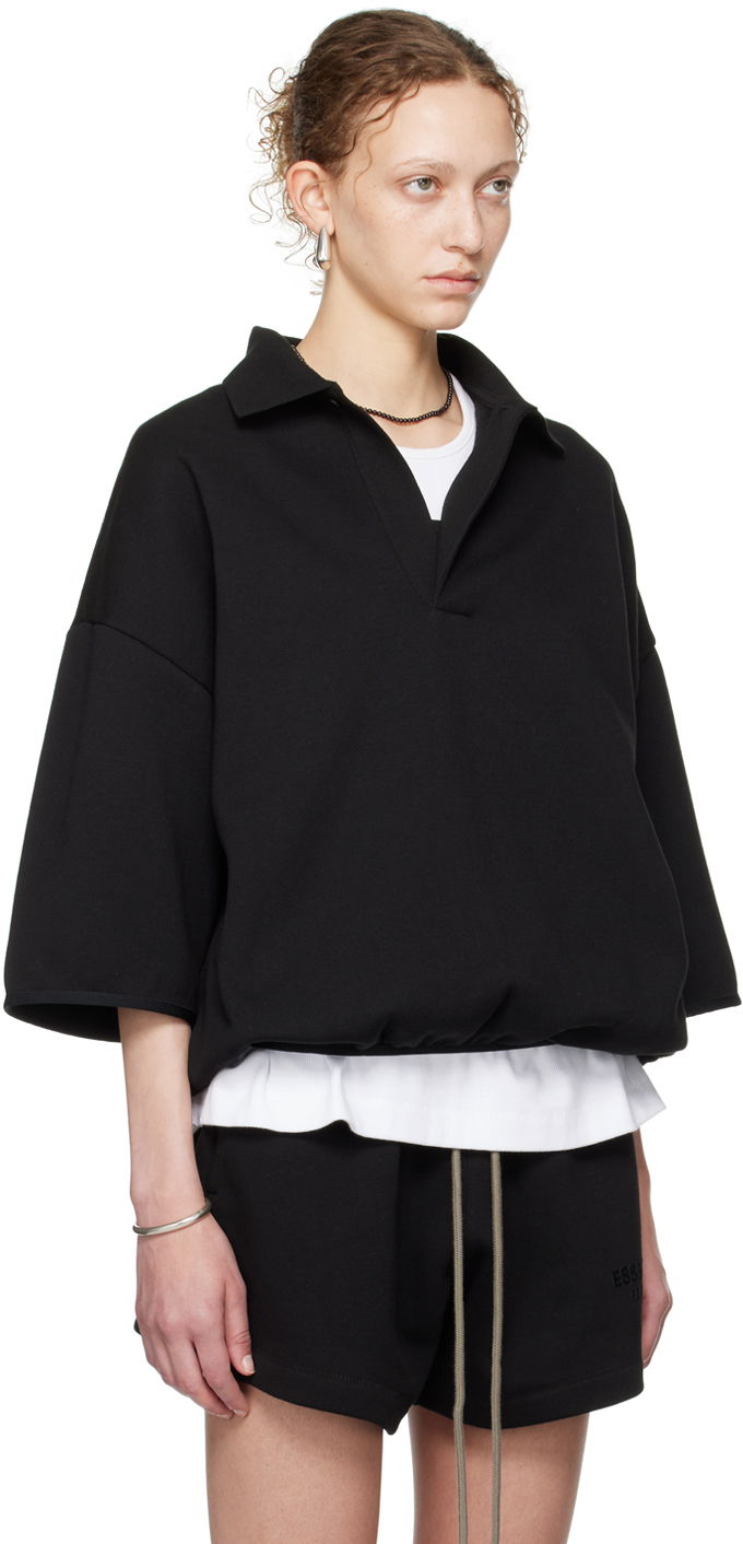 Polo skjorte Fear of God Core Collection 3/4 Sleeve Polo Black Sort | 192SU244400F, 1