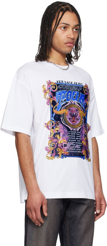 T-shirt Versace Versace Jeans Couture Logo Tour Graphic T-Shirt Hvid | E78GAHC03_ECJ01C, 1