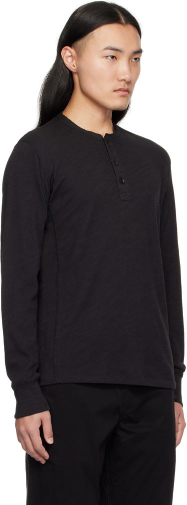 T-shirt rag & bone Flame Long Sleeve Henley Sort | M000T676G, 4