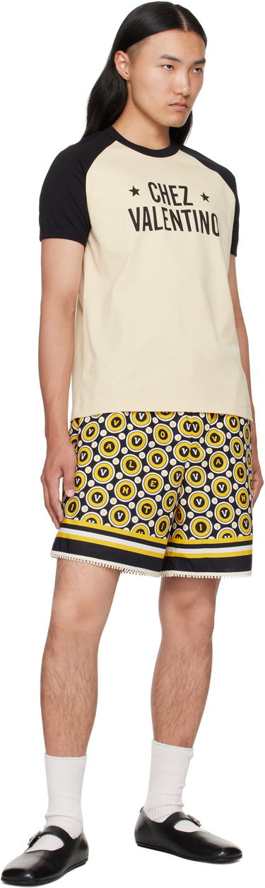 T-shirt Valentino Valentino 'Chez Valentino' Print Cotton T-Shirt Beige | 7V3MG17DAYC, 3