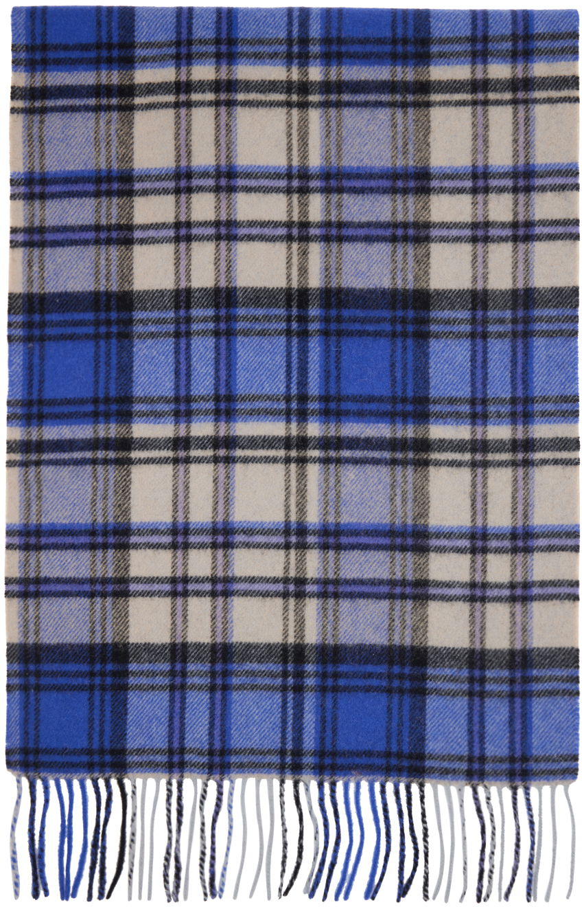 Tørklæde ADER ERROR Plaid Muffler Scarf Blå | BMADFWAC0401BL, 1