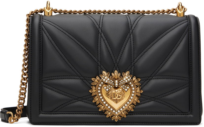 Håndtaske Dolce & Gabbana Black Medium Devotion Bag Sort | BB7100 AW437