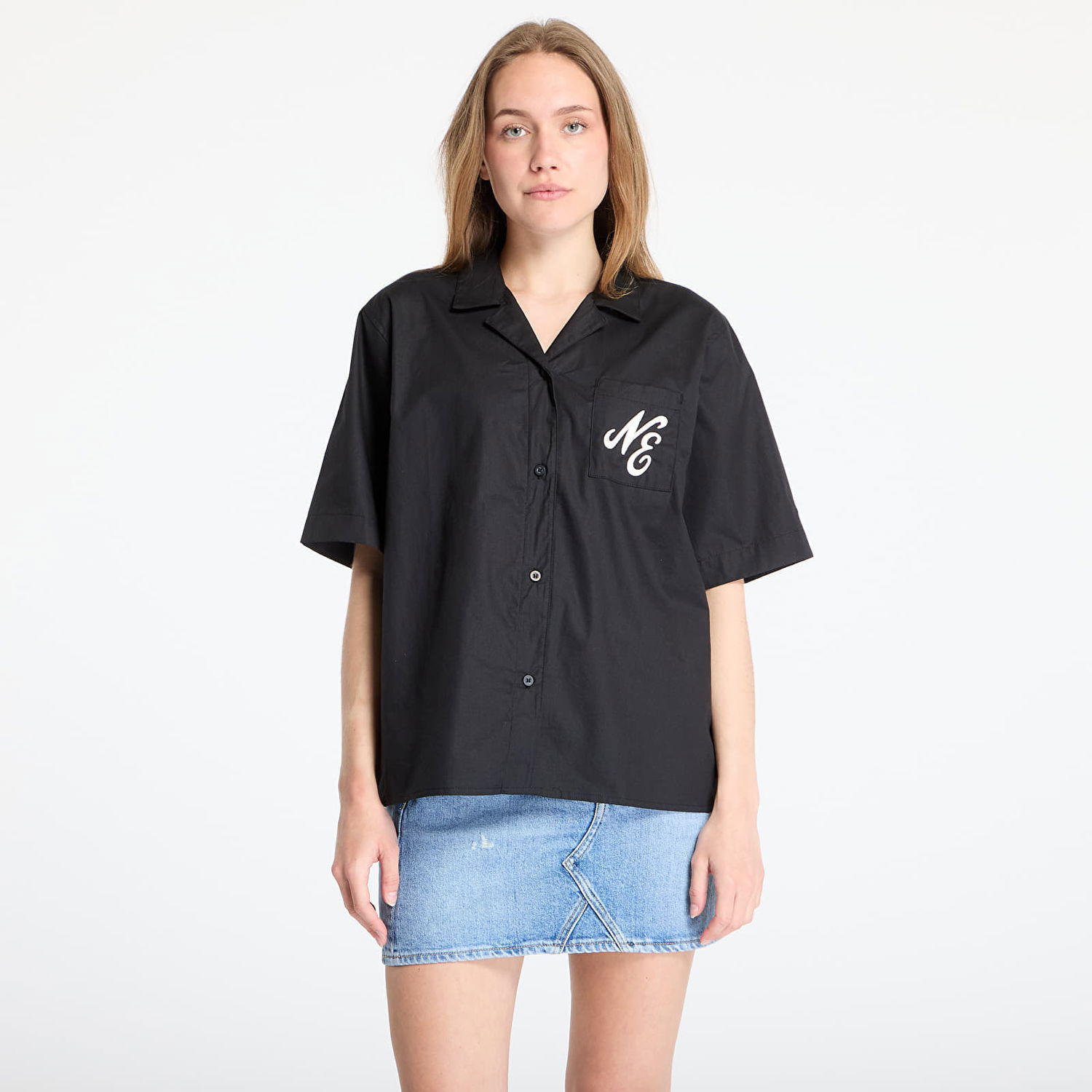 Skjorte New Era New Era Revere Shirt Sort | 60596530, 0
