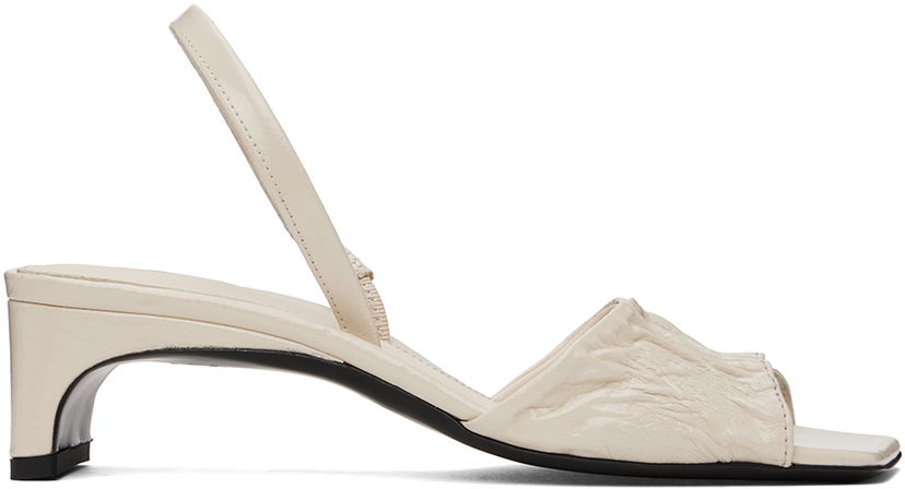 Sneakers og sko TOTEME The Gathered Scoop Heeled Sandals Hvid | 241-WAS1000-LE0046
