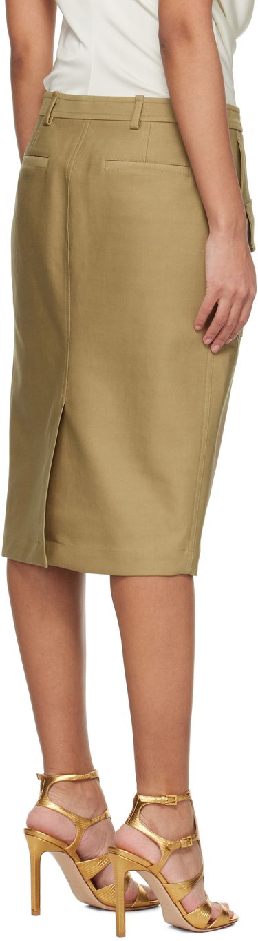 Nederdel Tom Ford Tom Ford Patch Pocket Midi Skirt Beige | GC5768-FAX1402, 2