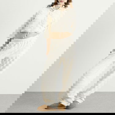 Jakke SKIMS Fleece Lounge Shrunken Zip Up Jacket Beige | ZU-ZUP-9935W-ECU, 4