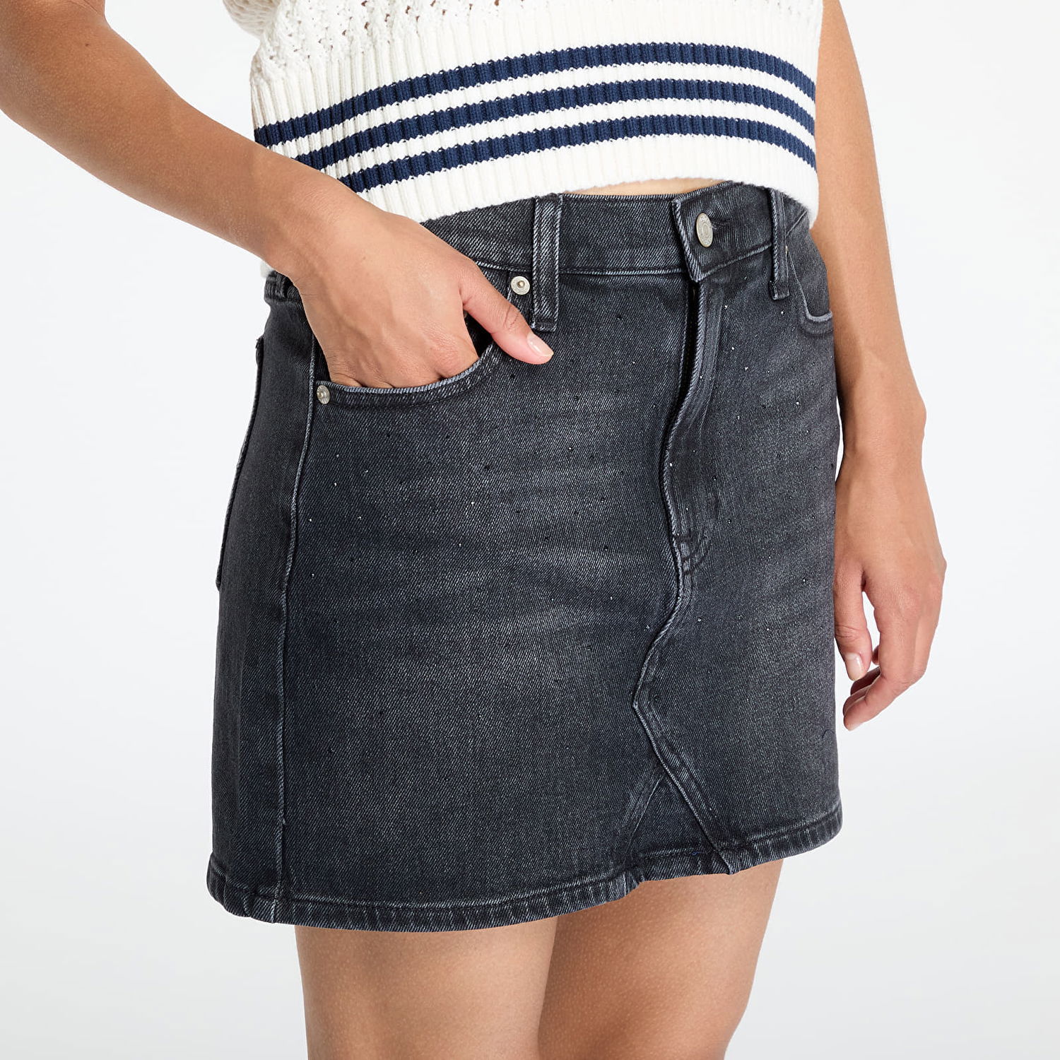 Nederdel Tommy Hilfiger Izzie Mini Skirt Denim Black Sort | DW0DW18948 1BZ, 1