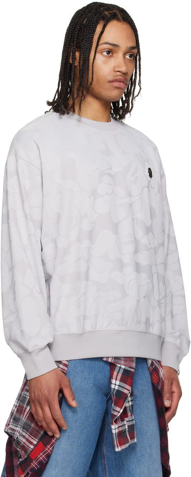 Sweatshirt BAPE A Bathing Ape Camo Jacquard Crewneck Sweatshirt Blå | 001SWL301305M, 4