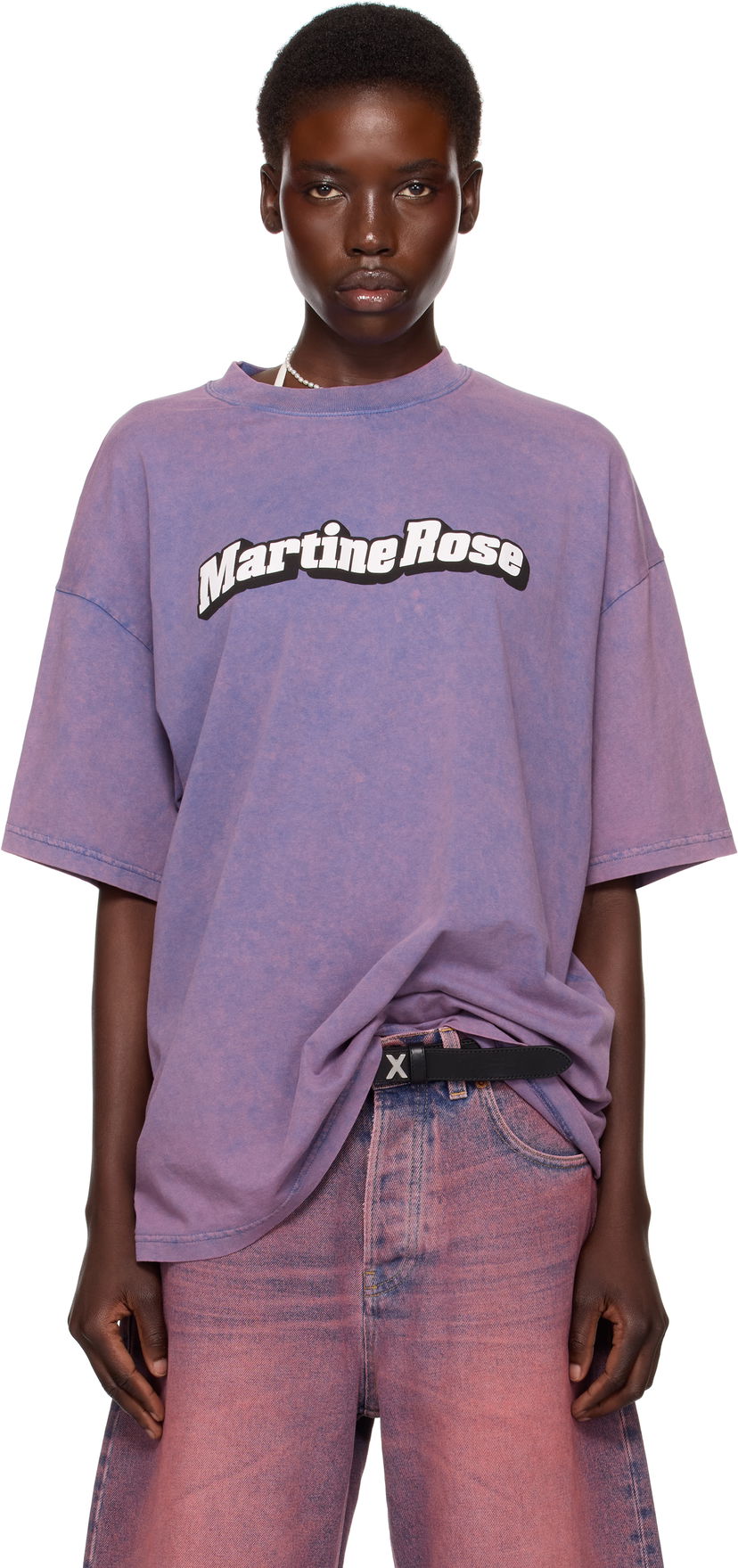 T-shirt Martine Rose Martine Rose Oversized Short Sleeve T-Shirt Lilla | 621JE03115