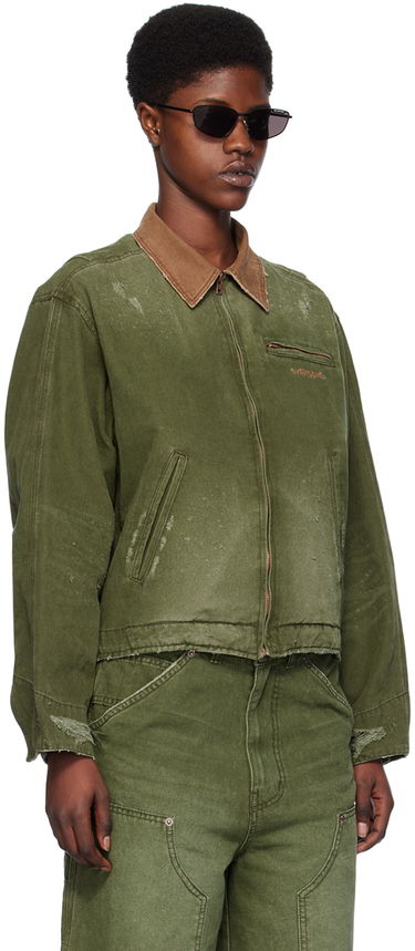 Jakke We11done We11done Distressed Denim Jacket Grøn | WD-DJ0-24-381-U-KK, 4