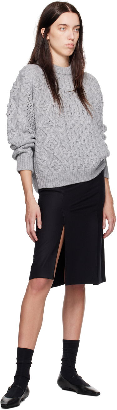 Sweater Loulou de Saison Loulou de Saison Secas Cable Knit Sweater Grå | SECAS, 3