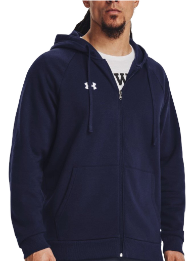 Sweatshirt Under Armour Rival Fleece Full-Zip Hoodie Mørkeblå | 1379767-410
