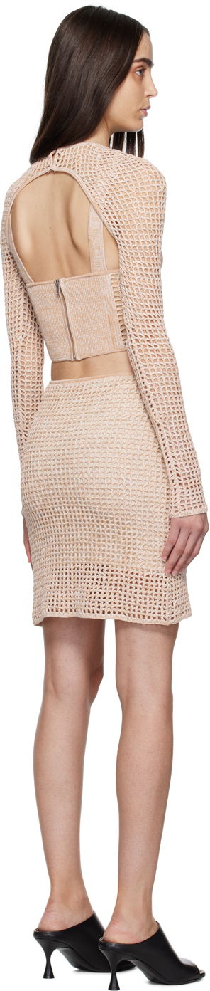 Kjole Dion Lee Dion Lee Stirrup Knit Mini Dress Beige | A7644F22, 2