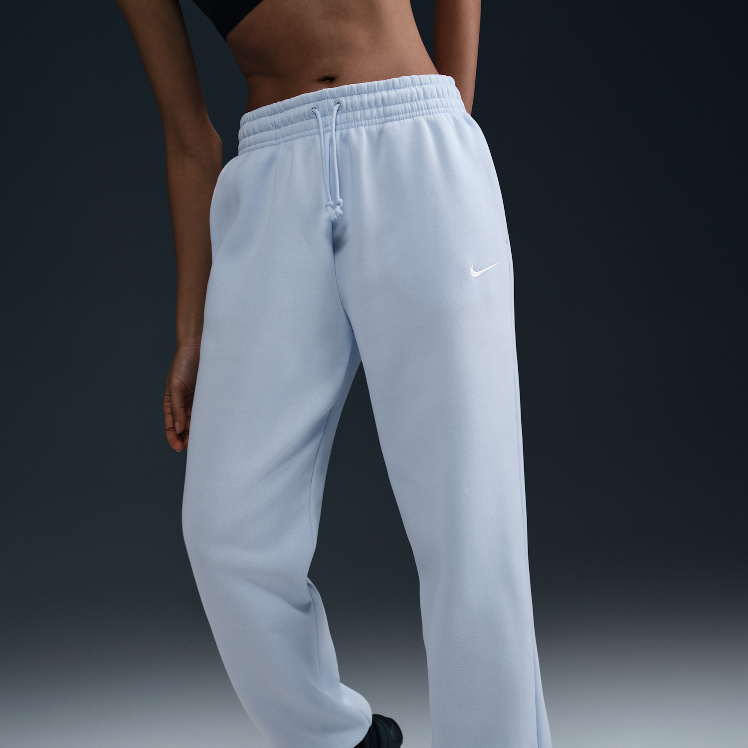 Joggingbukser Nike Sportswear Phoenix Fleece High-Waisted Loose Fit Pants Blå | FZ5996-423, 1