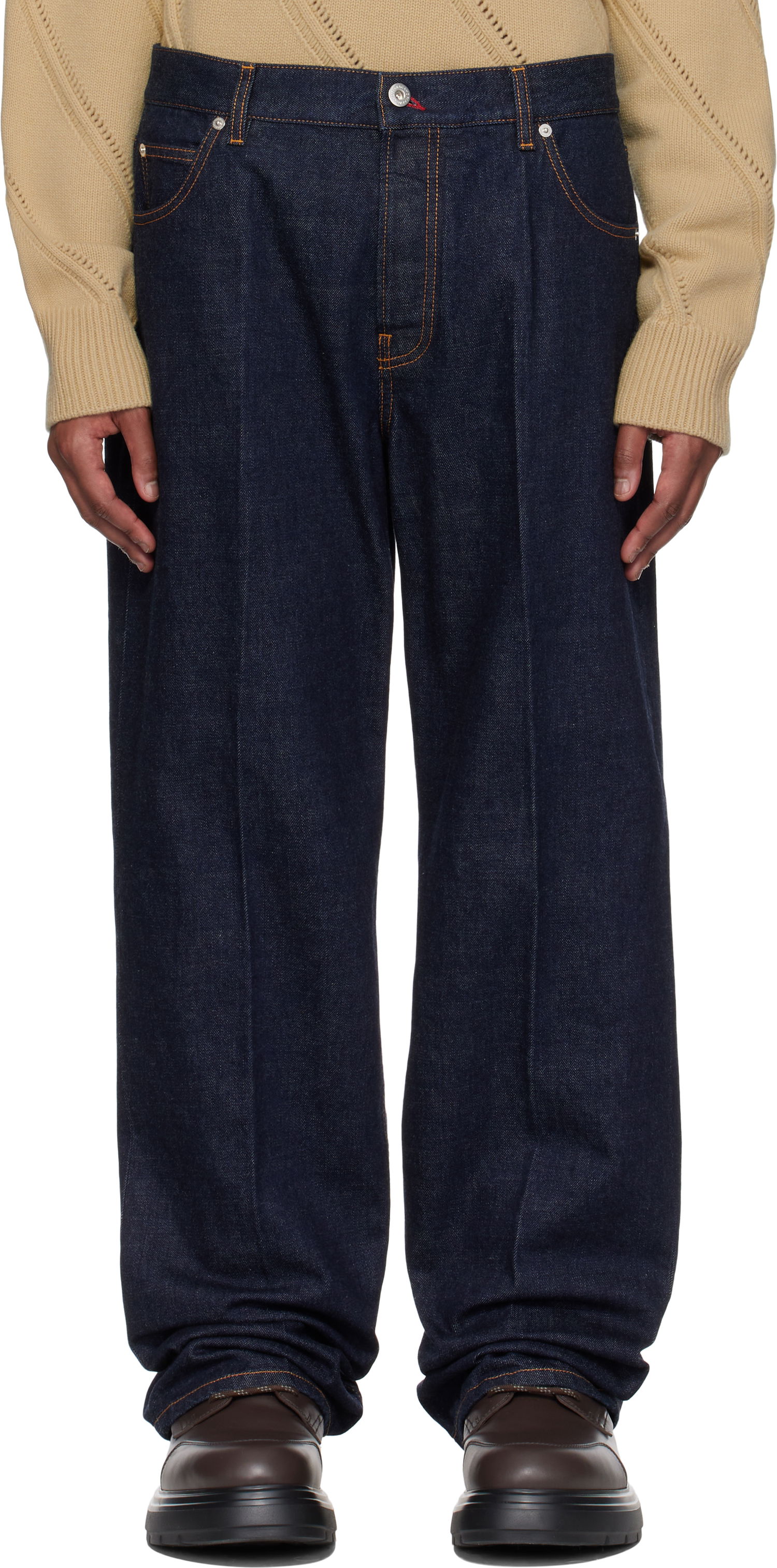 Jeans FERRAGAMO Ferragamo Straight-Leg Jeans Blå | 780559, 0