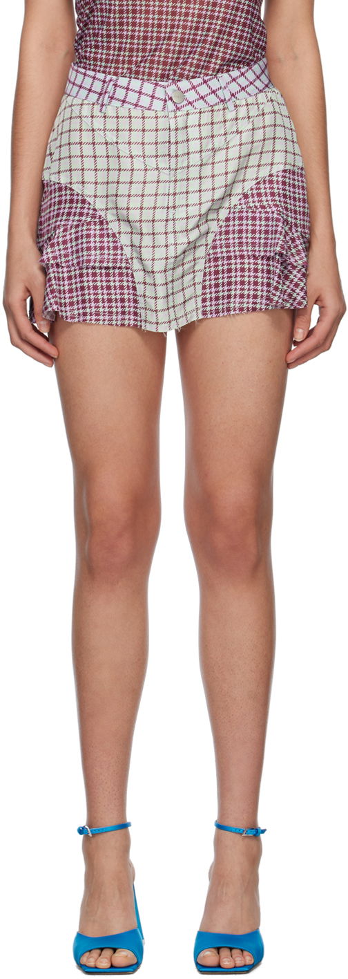 Nederdel Miaou Miaou Houndstooth Miniskirt Flerfarvet | 4030TAFBRS