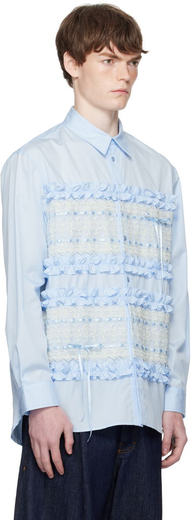 Skjorte Simone Rocha Simone Rocha Lace Ribbon Trim Shirt Hvid | 5391 1025, 4