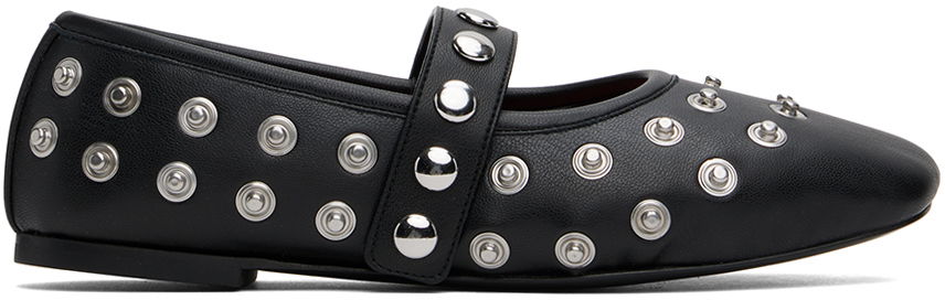 Sneakers og sko Stella McCartney Stella McCartney Ryder Popper-Studded Ballerina Flats Sort | 810473W1IL0, 0
