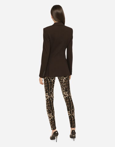 Leggings Dolce & Gabbana Jersey Leggings With Leopard Design Brun | FTCQKTFJGASS8350, 2