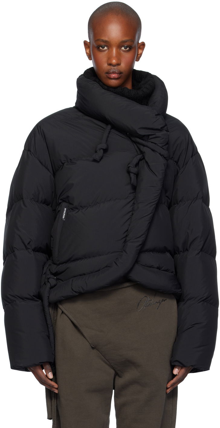 Puffer jakke Ottolinger Ottolinger Strappy Puffer Jacket Sort | 1090602921