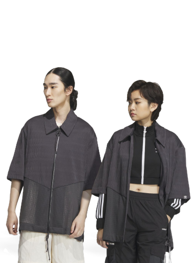Skjorte adidas Originals x SFMT Zip Shirt Sort | IK8596