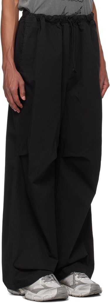 Cargo bukser We11done We11done Tucked Wide Trousers Sort | WD-PT3-24-262-U-BK, 4