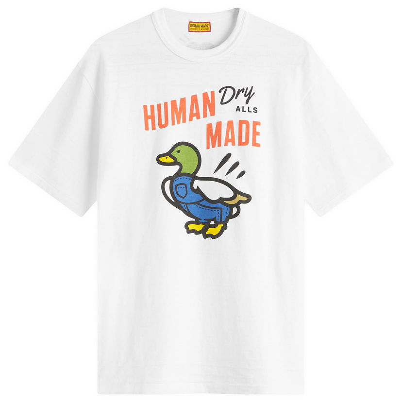T-shirt Human Made Human Made Duck Overalls Graphic T-Shirt, Size Large Hvid | HM29TE006-WHT