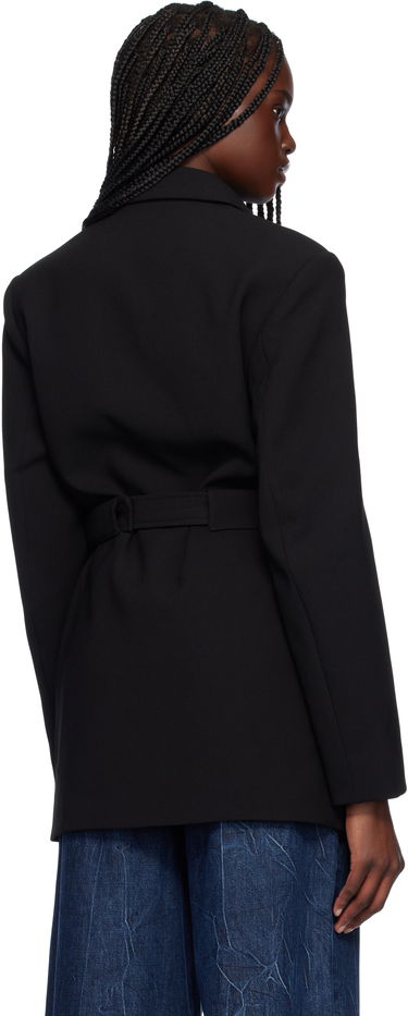 Jakke GANNI GANNI Bonded Crepe Blazer with Belt Sort | W0241, 2
