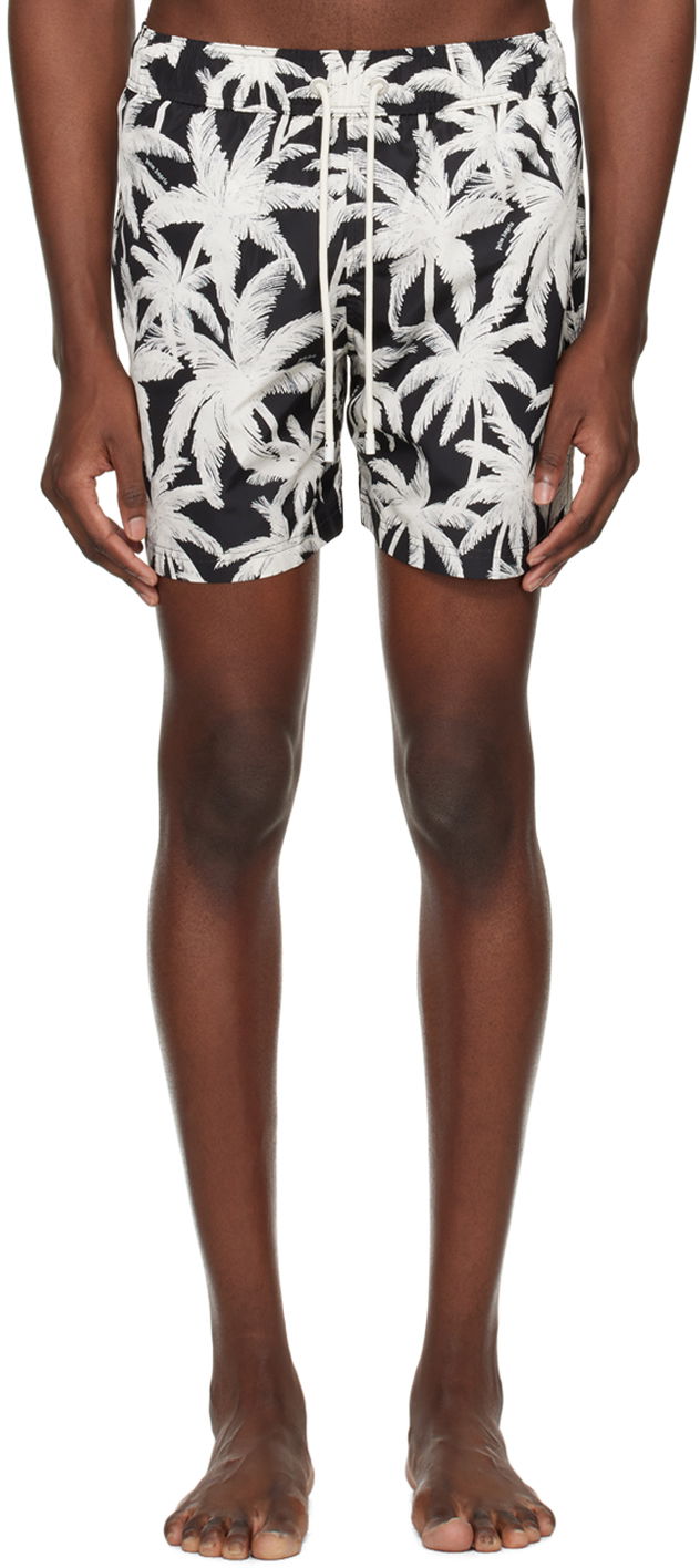 Badetøj Palm Angels Palms Allover Swim Shorts Sort | PMFD002R24FAB0061003, 0