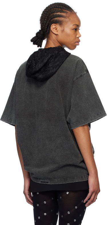 T-shirt We11done We11done Heart Cross Graphic Hooded T-Shirt Grå | WD-TH0-25-842-U-BK, 2