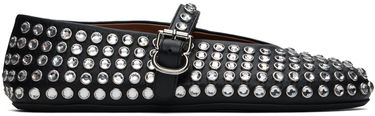Tøj Alaïa ALAÏA Lambskin Ballerina Flats with Strass Sort | AA3A029CK116, 0