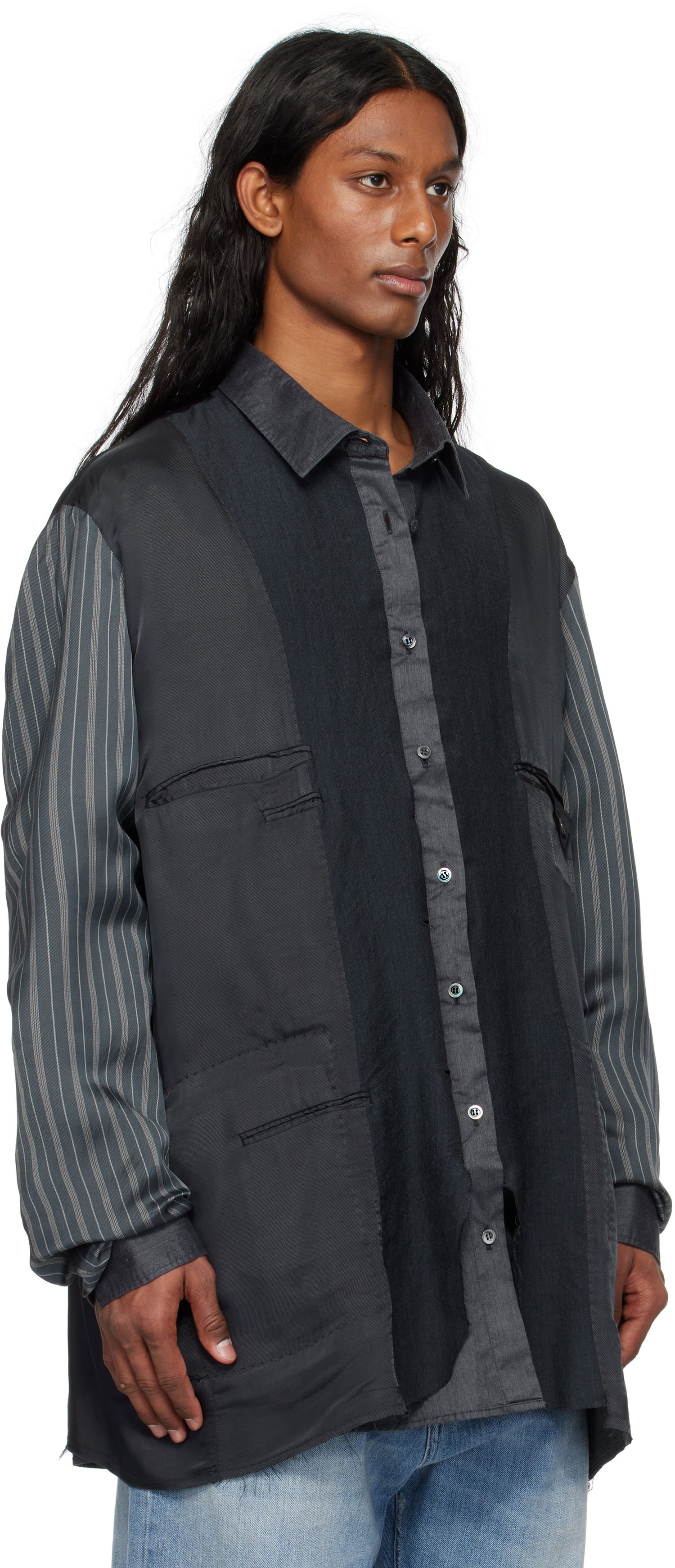 Skjorte Maison Margiela Maison Margiela Patchwork Inside-Out Reversible Jacket Grå | S50BN0532 MTN052, 1