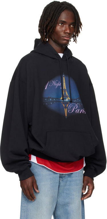 Sweatshirt VETEMENTS VETEMENTS 'Night In Paris' Oversized Hoodie Sort | UH76HD410B, 4