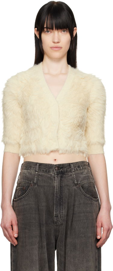 Sweater R13 R13 Balloon Cropped Knit Cardigan Beige | R13WY213-Y097A, 0